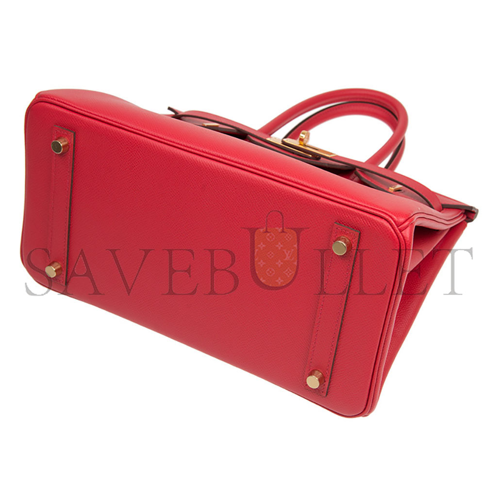 H**mes birkin 30 epsom leather extreme pink gold buckle handbag h028369cc16 (30*23*15cm)